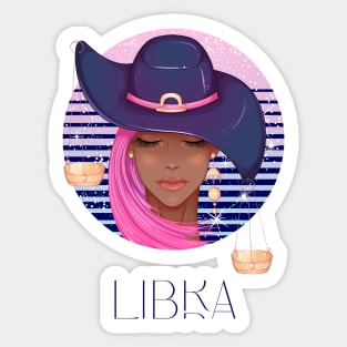 Libra Zodiac Sign | Circle Beautiful Girl Sticker